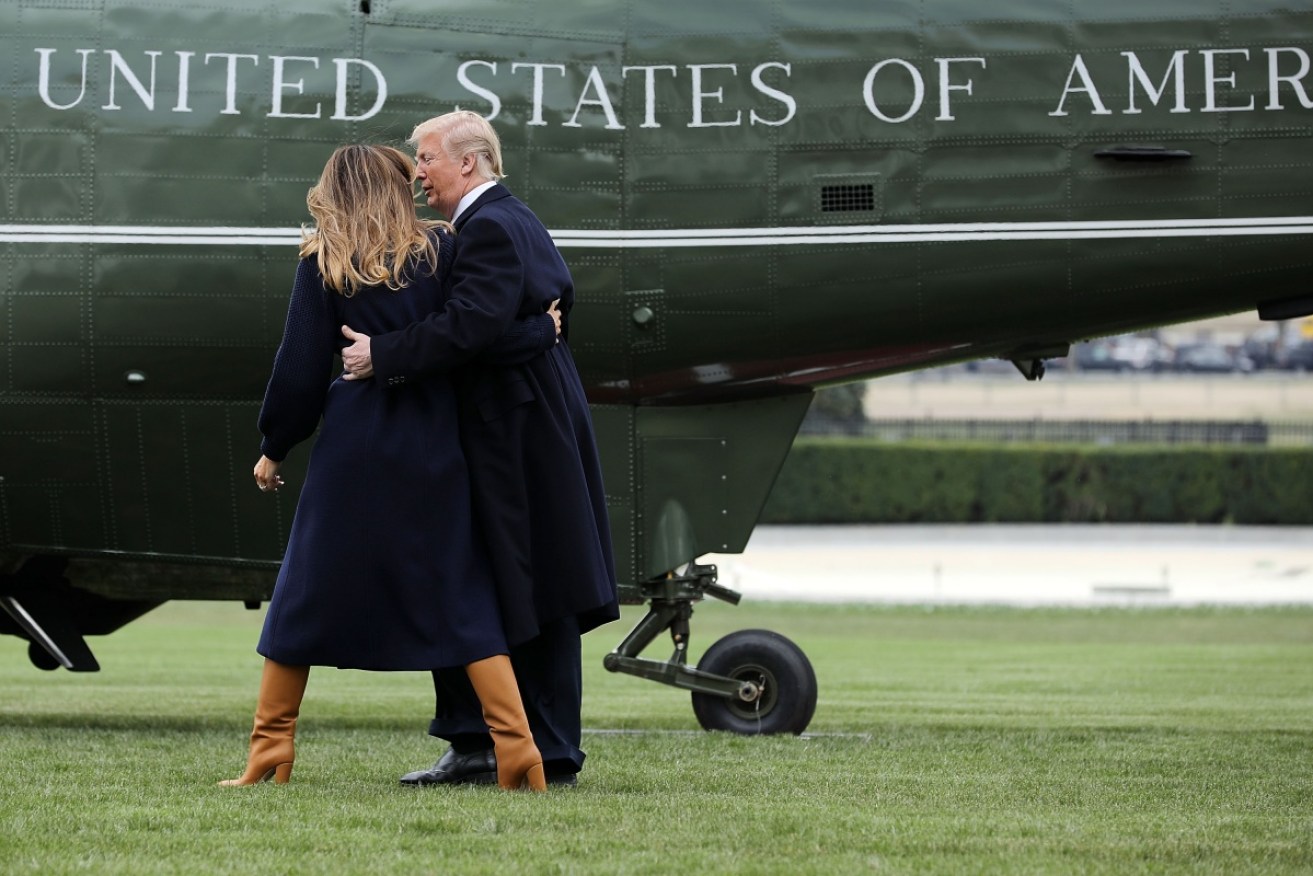 Melania and Donald Trump made a rare display of public affection.