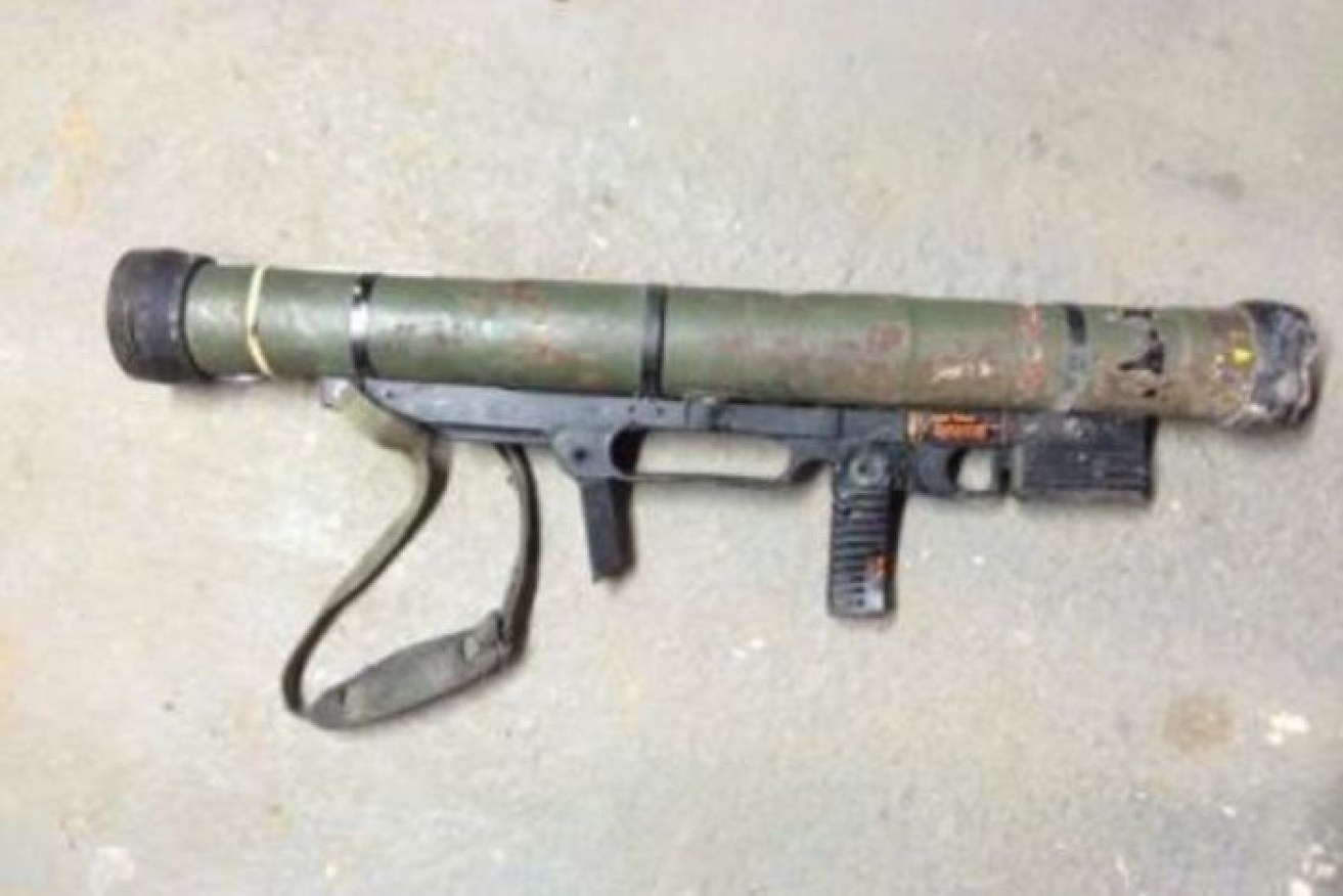 The rocket launcher handed in to police.