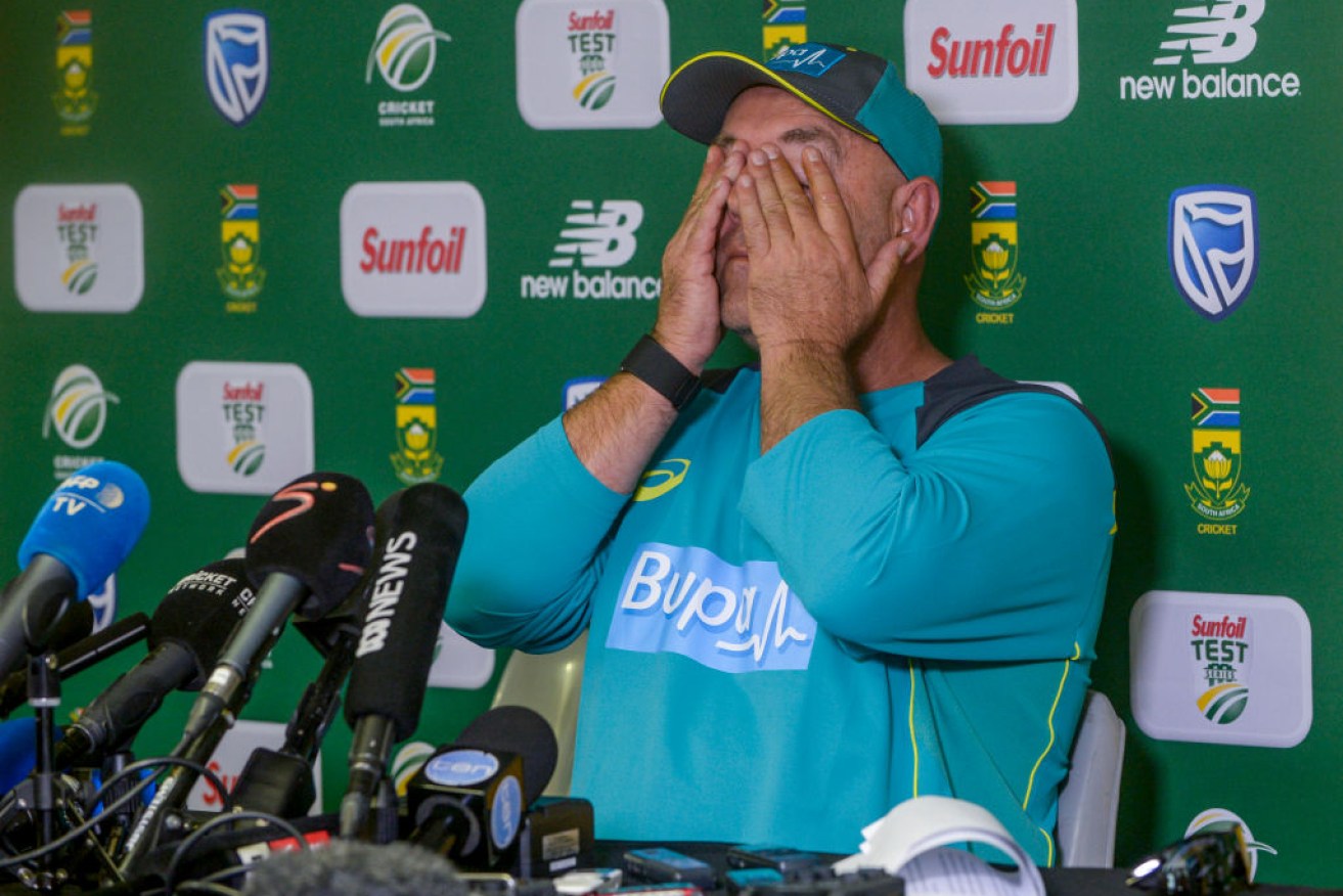 Darren Lehmann makes a tearful appearance as he announces his resignation as Australian coach.