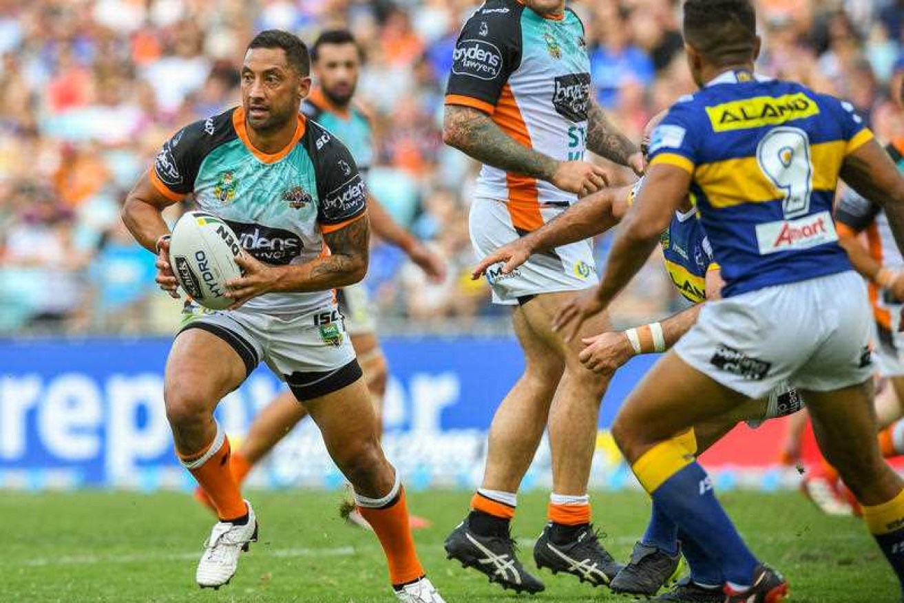 Benji Marshall had a role in three Wests Tigers tries as they beat the winless Parramatta to go into the NRL's top four.