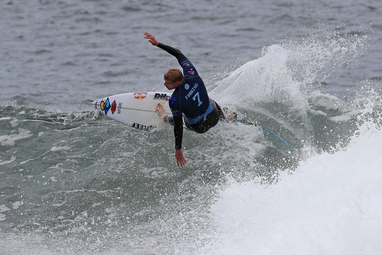 Mick Fanning is through to the final at Bells Beach in his last-ever professional event.
