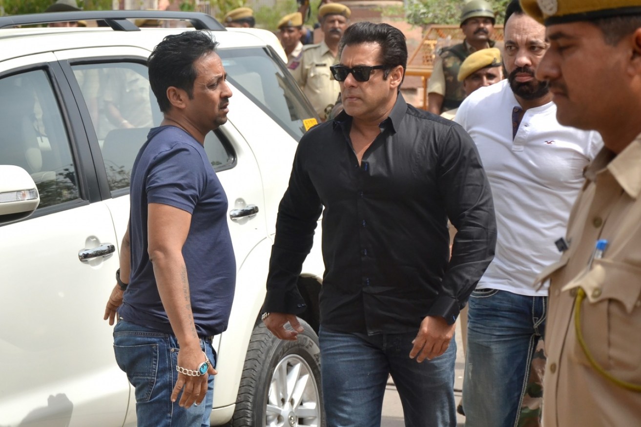 Salman Khan (second from left) will likely be released on bail as he appeals the conviction.