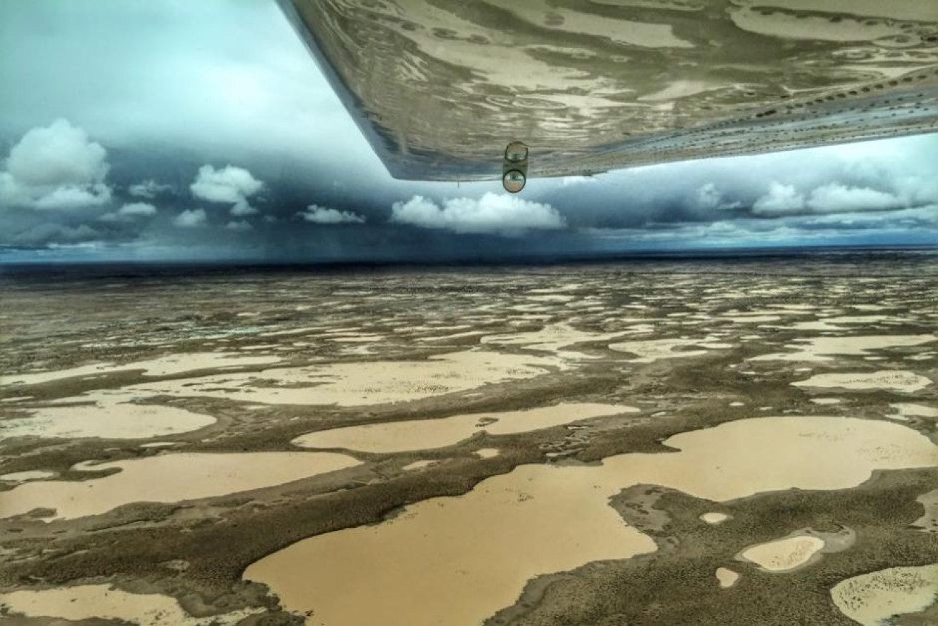 Floodwater from a number of river systems drain into Lake Eyre in Central Australia.