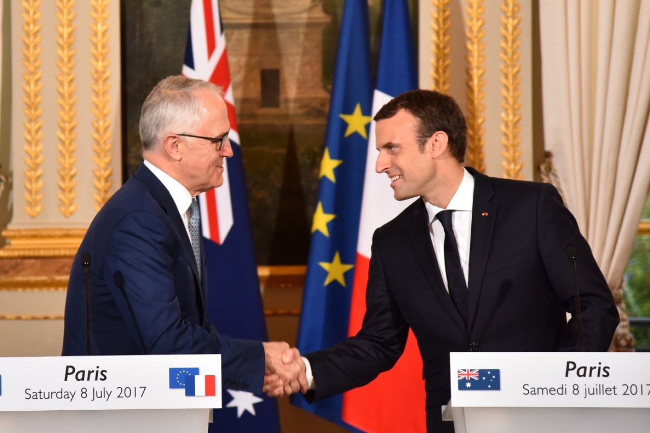 Prime Minister Malcolm Turnbull has said French President Emmanuel Macron will visit Australia in May. 