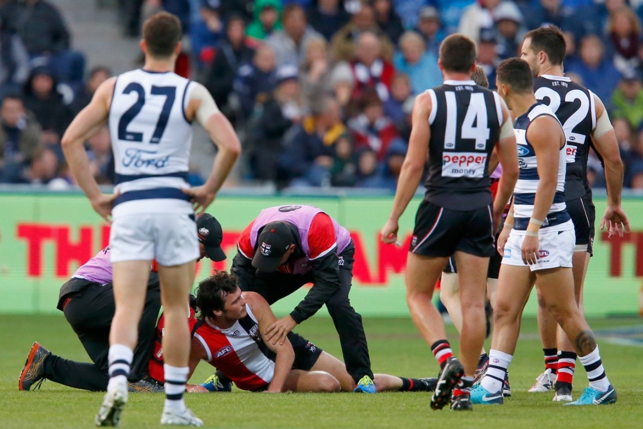 Dylan Roberton sent a scare through the AFL when he collapsed on the field against Geelong.