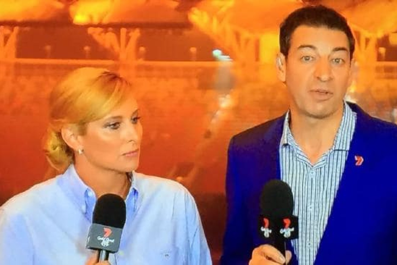 "I'm furious," Johanna Griggs (with Basil Zempilas) told viewers of the April 15 Commonwealth Games closing ceremony. 