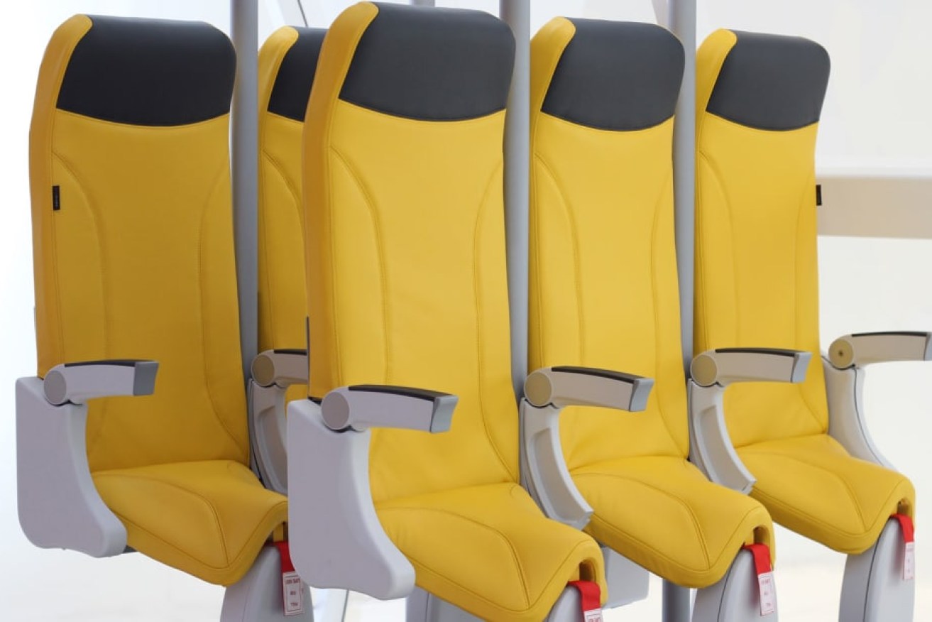 The latest version of the saddle-style SkyRider airline seat. 