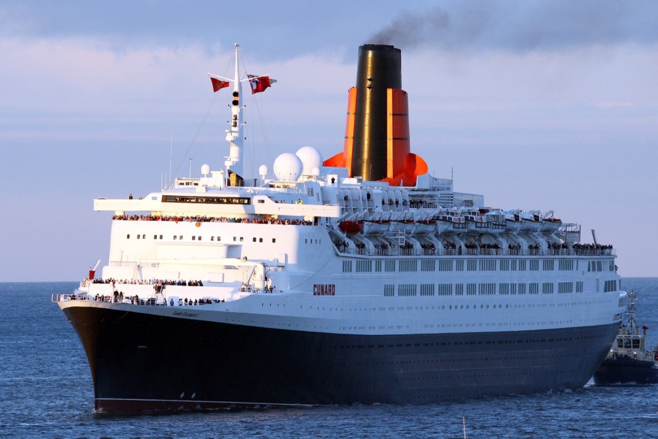 The QE2 in its ocean-going heyday. 