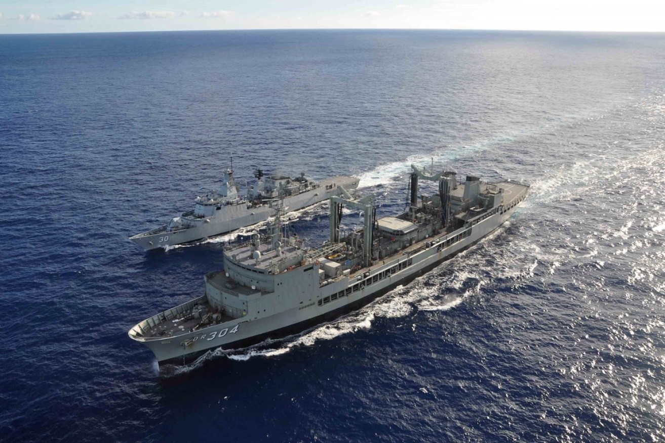Three Australian warships were challenged by the People's Liberation Army Navy in a 'robust' exchange in April last year.