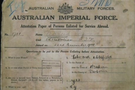 Researcher clears the name of long-lost Gallipoli hero who was listed as a deserter