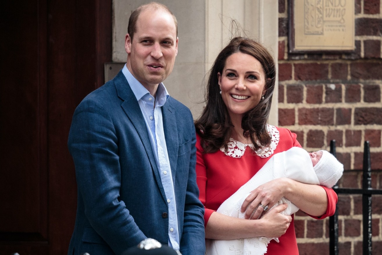 The Duke and Duchess of Cambridge pose for photographers with their newborn baby boy.