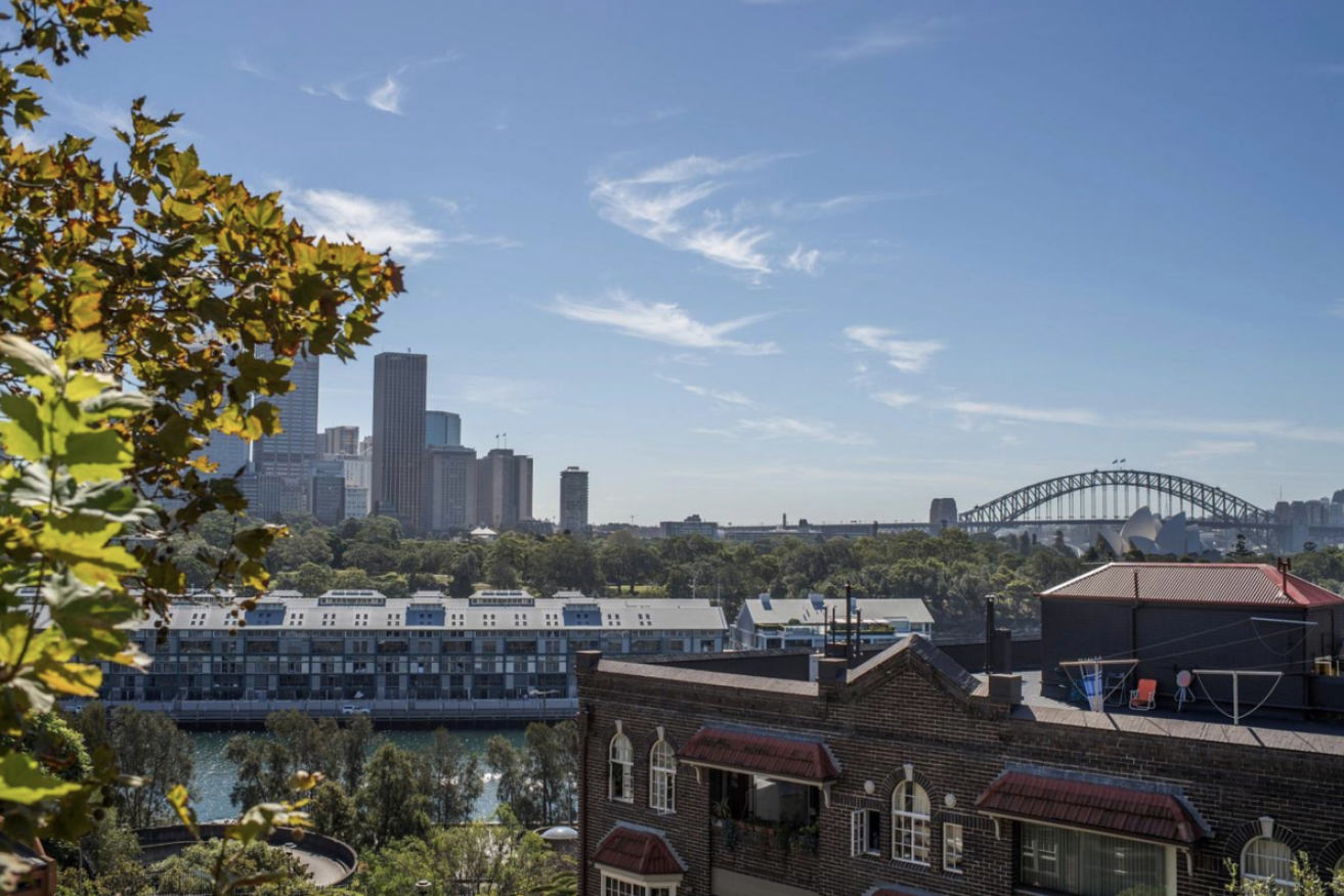 The view from a $370,000 Potts Point apartment. 