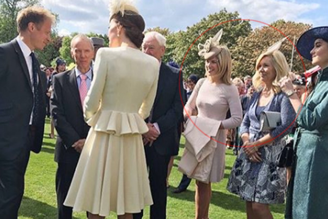 The duchess in 2016 at Buckingham Palace with Natasha Archer (third from right) and Amanda Cook Tucker (second right.)