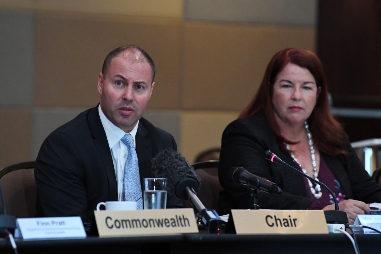 Josh Frydenberg and Assistant Minister for the Environment Melissa Price at the COAG energy council meeting on Friday.