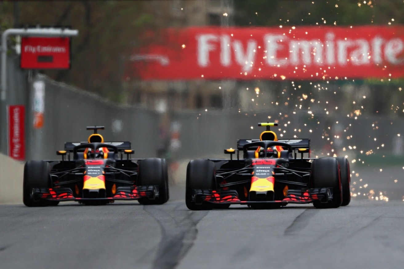 A crash between Red Bull teammates Daniel Ricciardo and Max Verstappen ended the Azerbaijan Grand Prix.