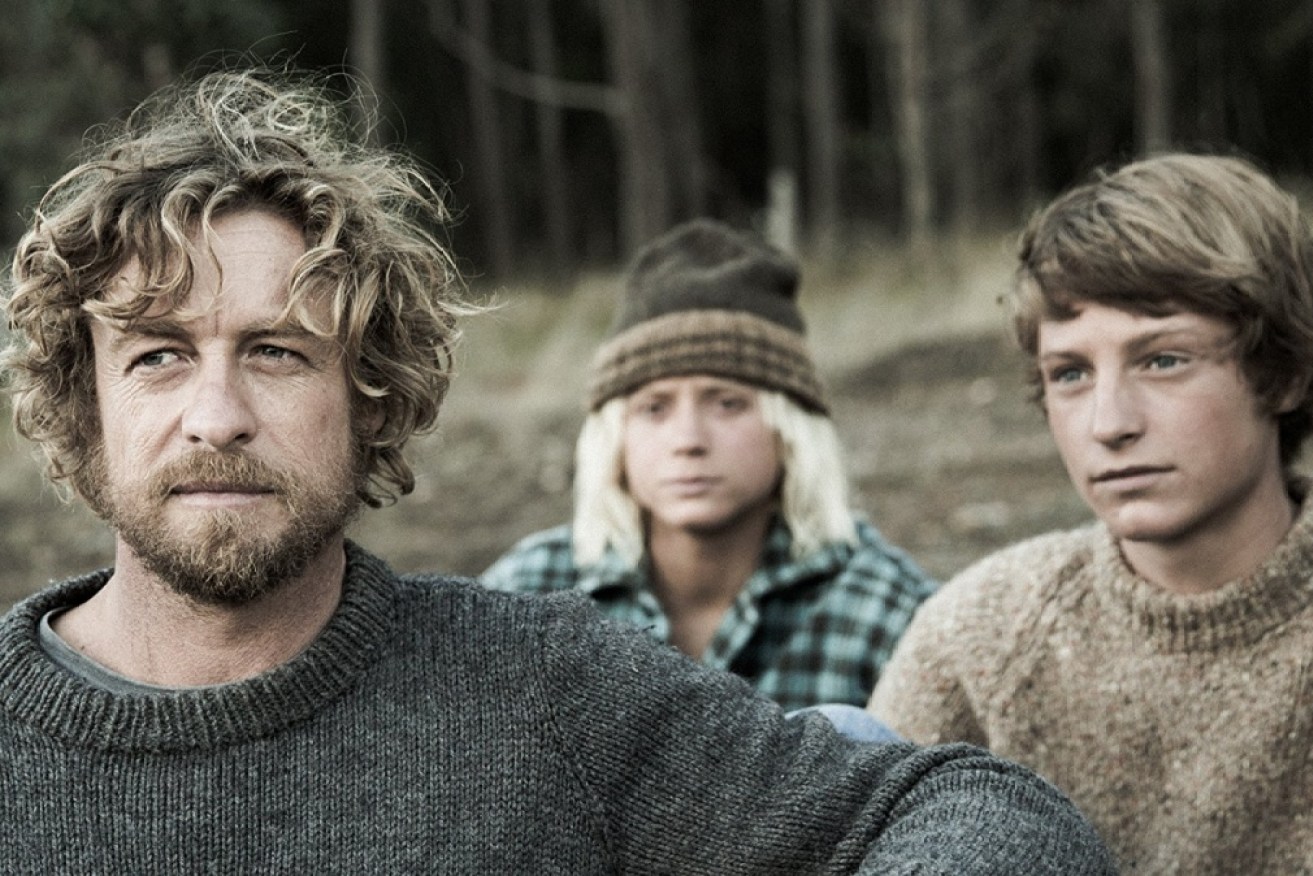 Simon Baker (left) with his inexperienced teenage leads Ben Spence (centre) and Samson Coulter (right) in <i>Breath</i>.