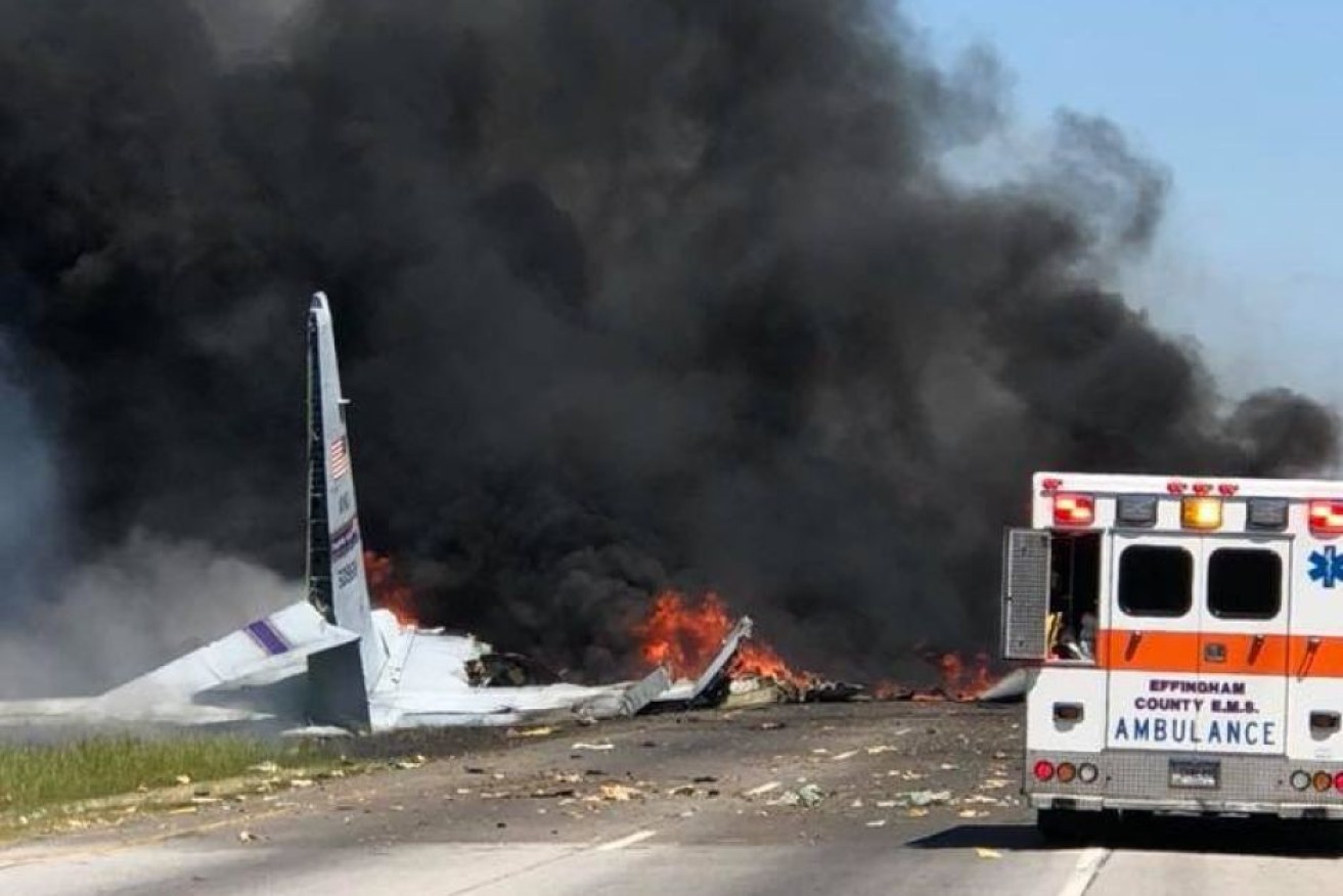 At least five people from Puerto Rico have been killed when a US National Guard cargo plane crashed near a Georgia airport.