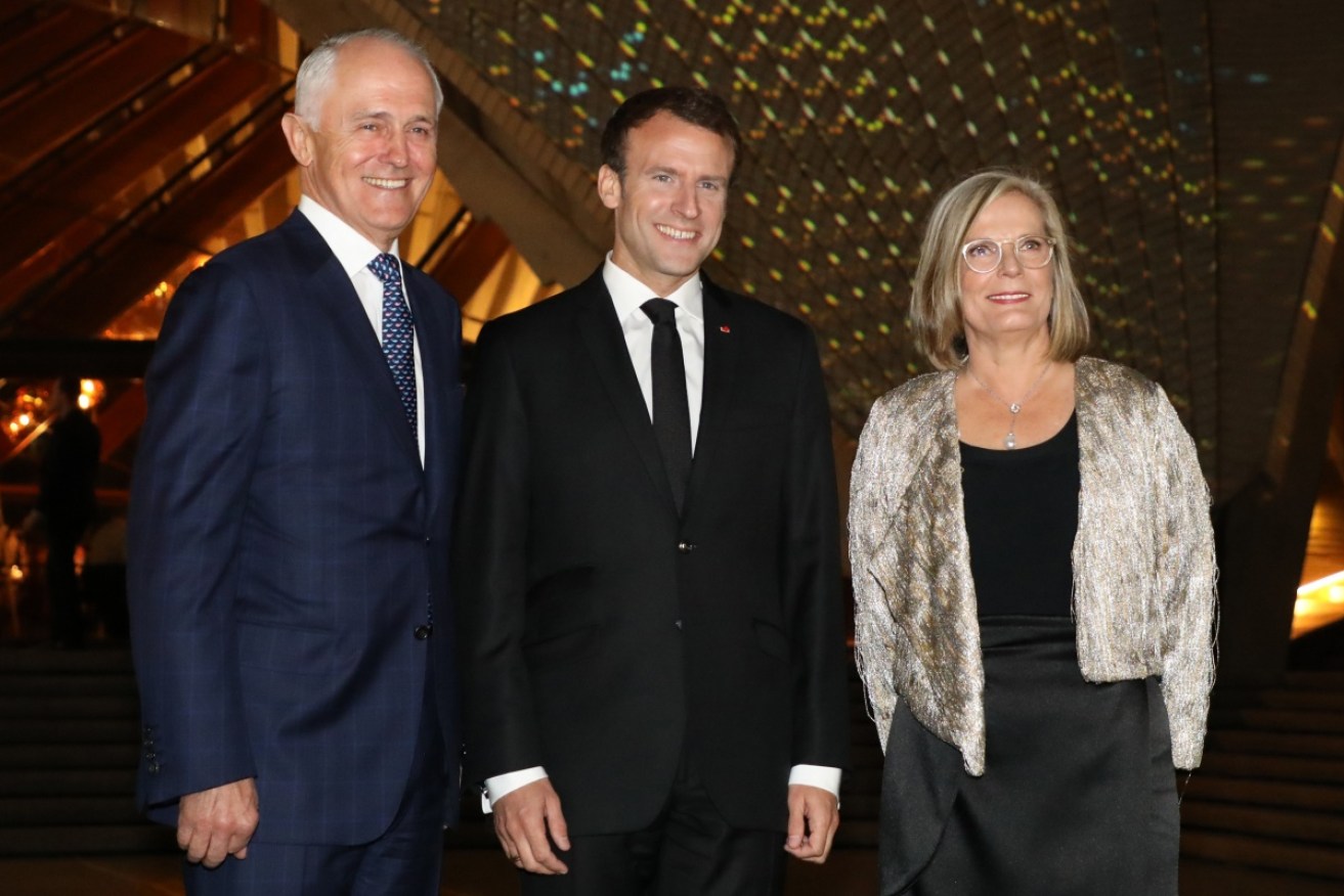 Malcolm Turnbull, Emmanuel Macron and the 'delicious' Lucy Turnbull. 