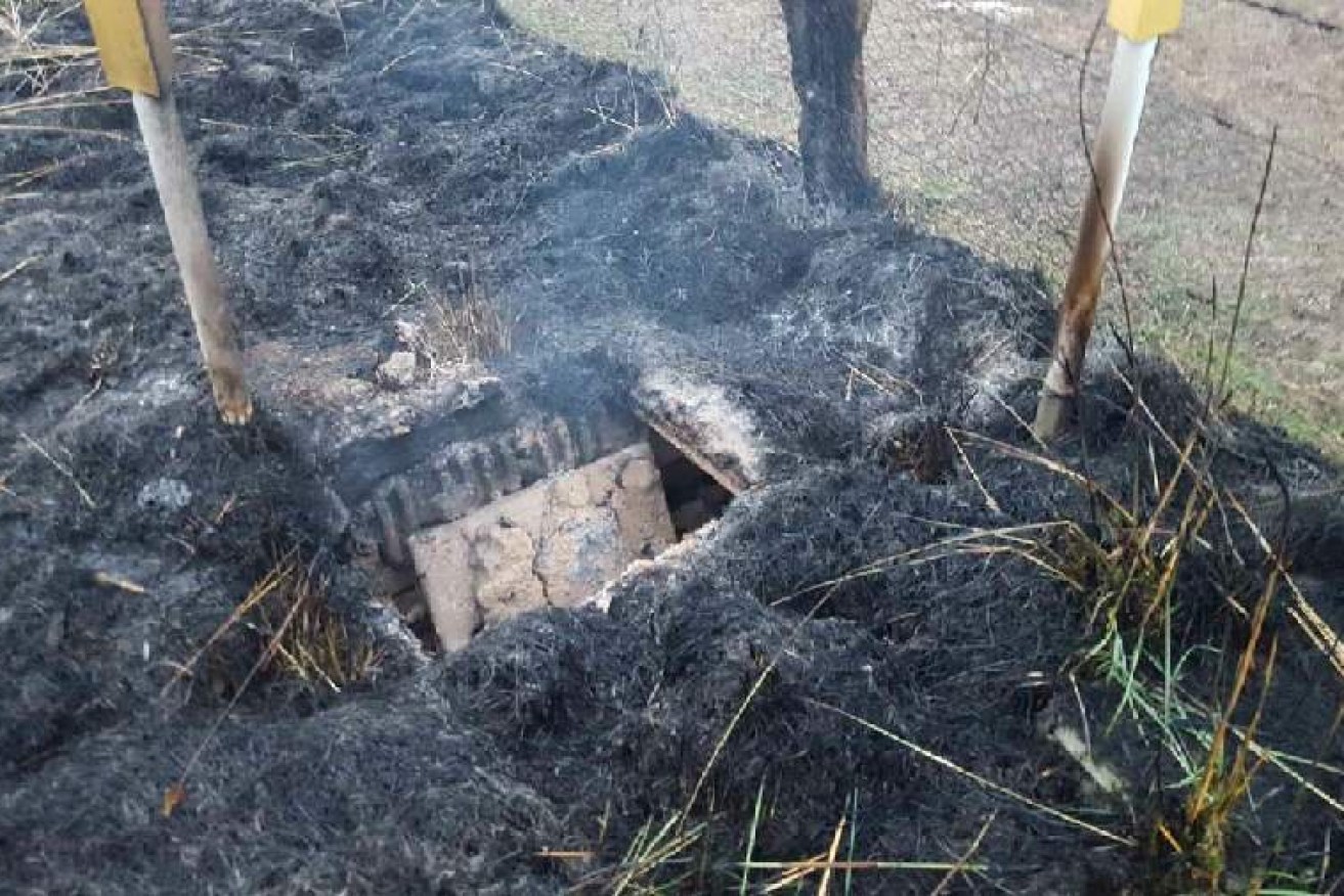 Telstra said the cable had significant fire damage consistent with a lightning strike.