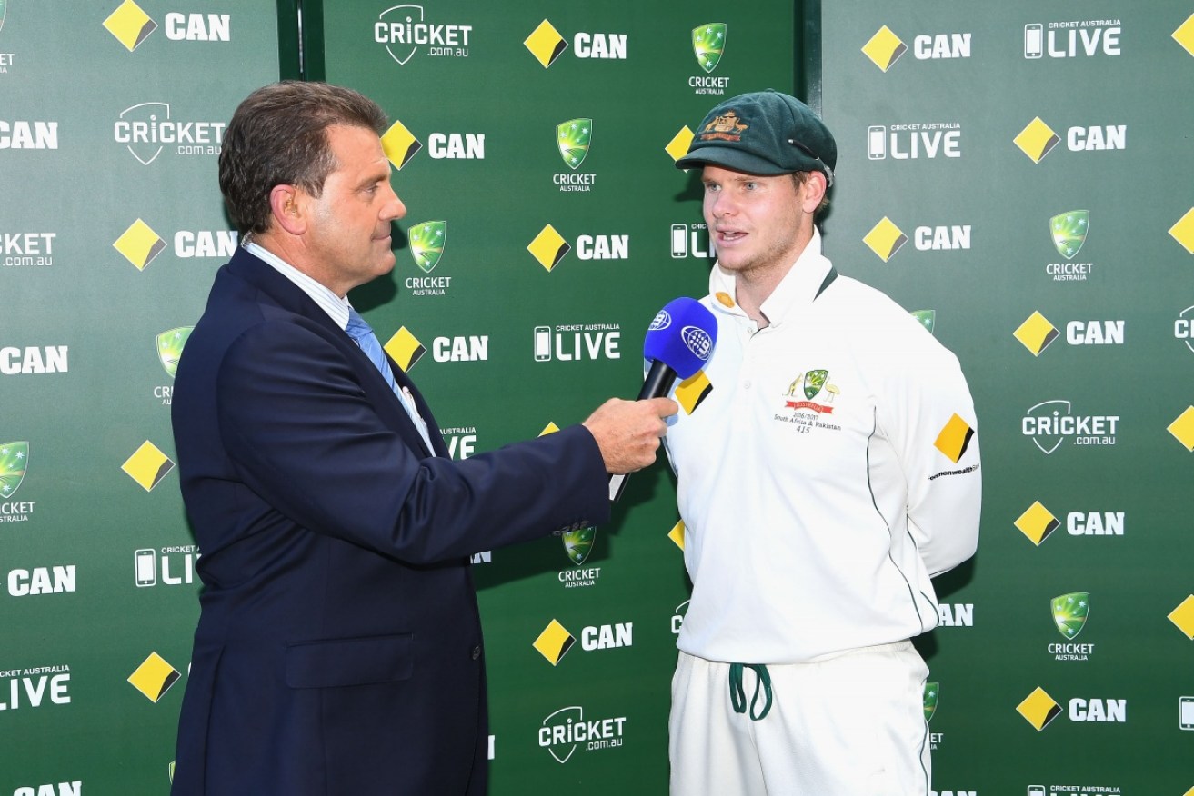Mark Taylor interviews now suspended skipper Steve Smith.   