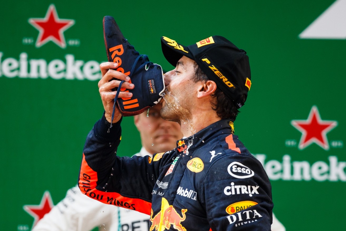 Daniel Ricciardo says he might have to give up the shoey after F1 trademarked the celebration.