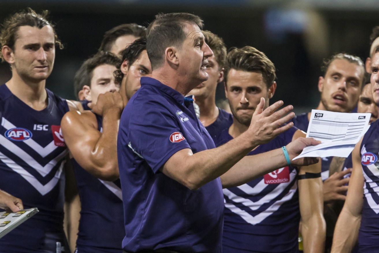 Fremantle president Dale Alcock said "media speculation" did not alter the club's commitment to coach Ross Lyon. 