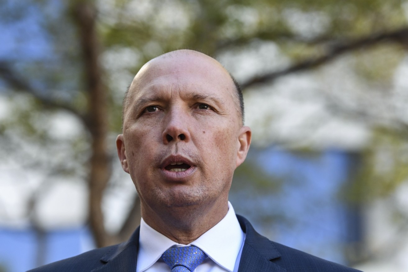 Ouch: Peter Dutton is off work after an accident at home. 