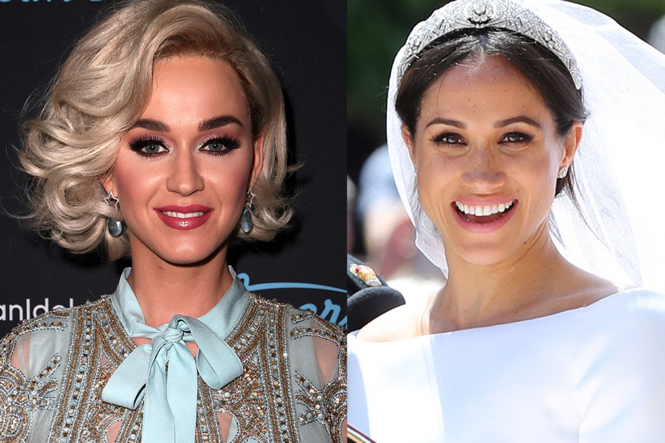 Katy Perry (left) wasn't a fan of Meghan Markle's (right) Givenchy wedding down.