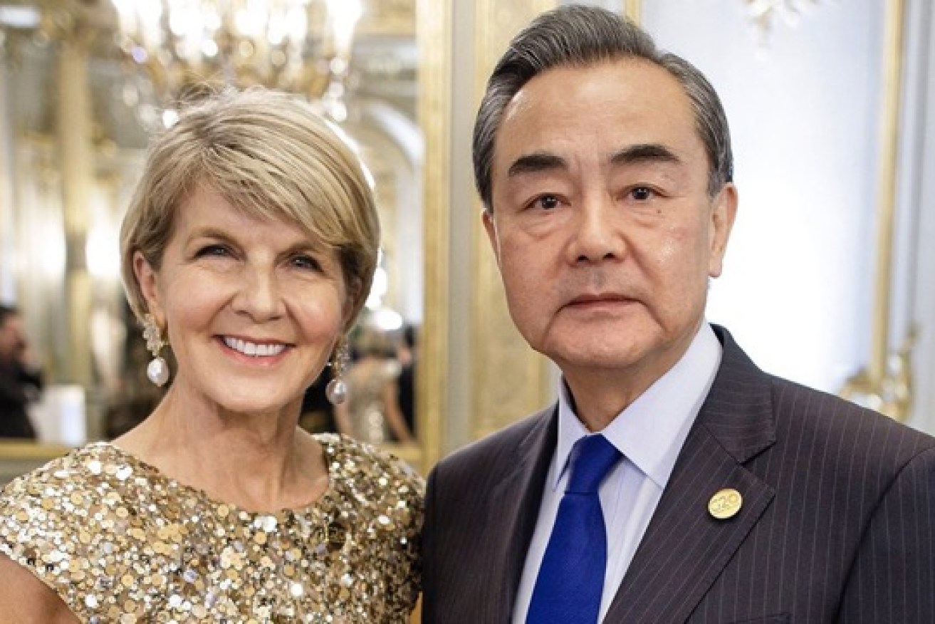 China's Foreign Minister Wang Yi spoke with Australia's Foreign Affairs Minister Julie Bishop during the G20 meeting in Argentina.