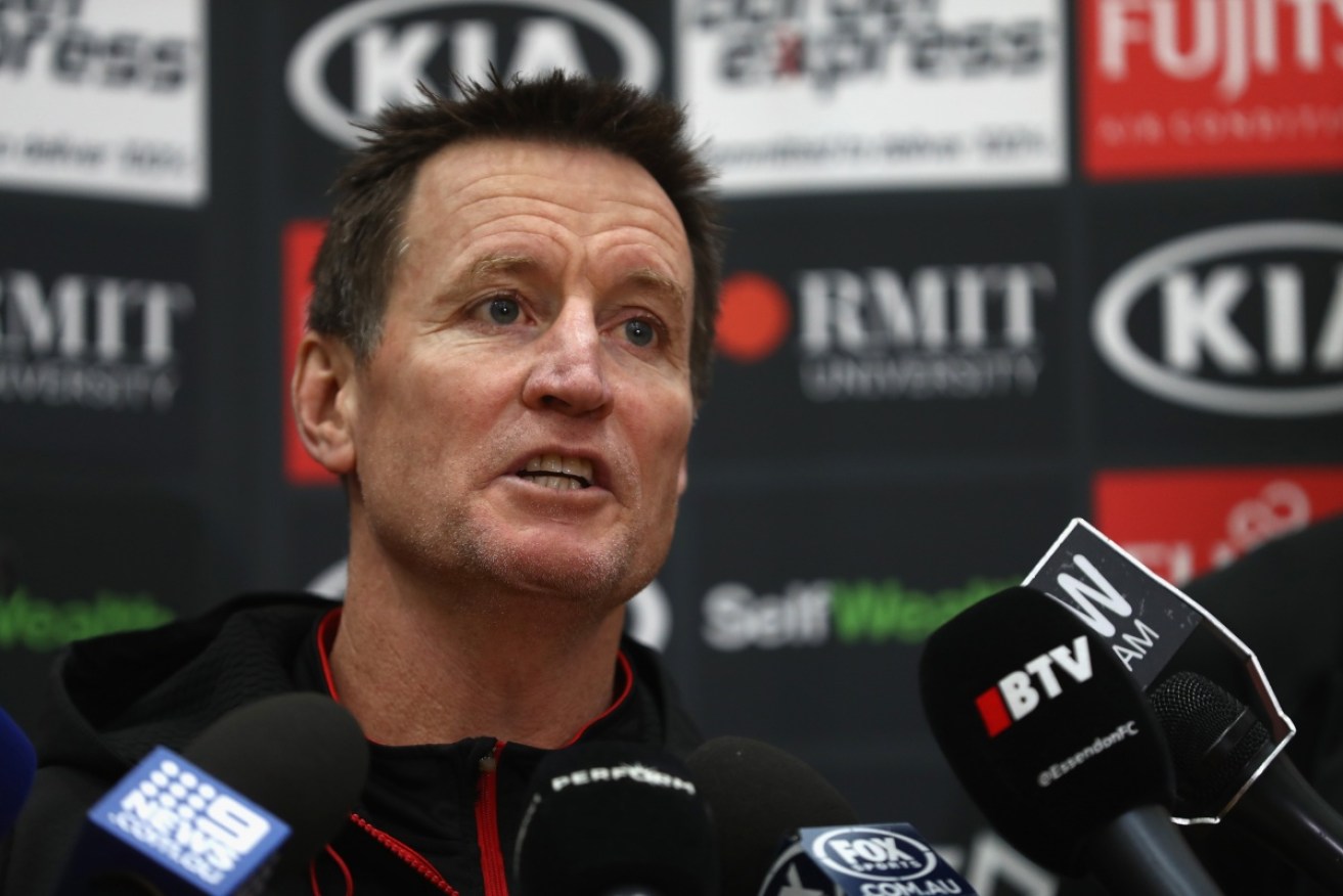 Worsfold speaks to the press after Essendon's win over Geelong.