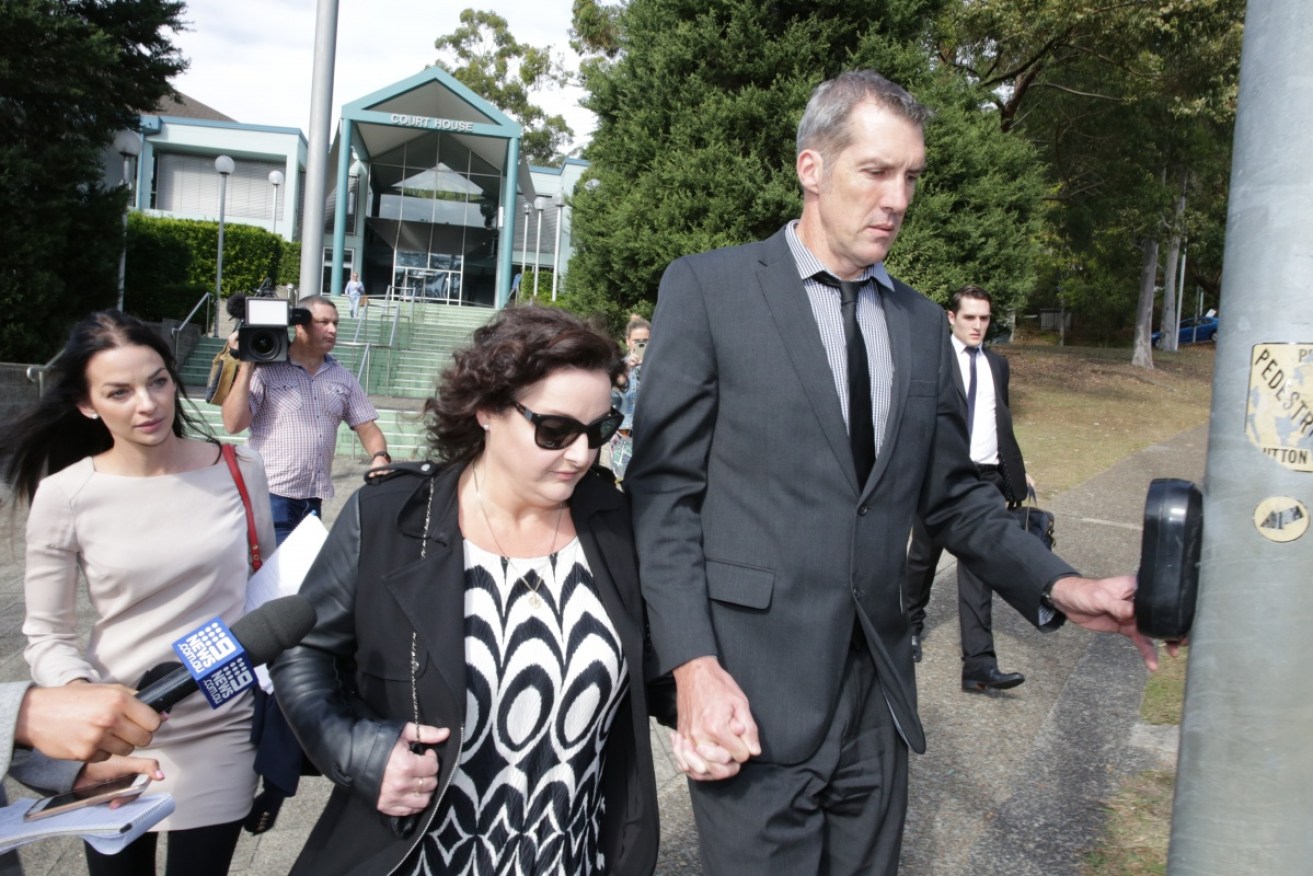 Goodwin leaving Gosford Local Court on Friday.