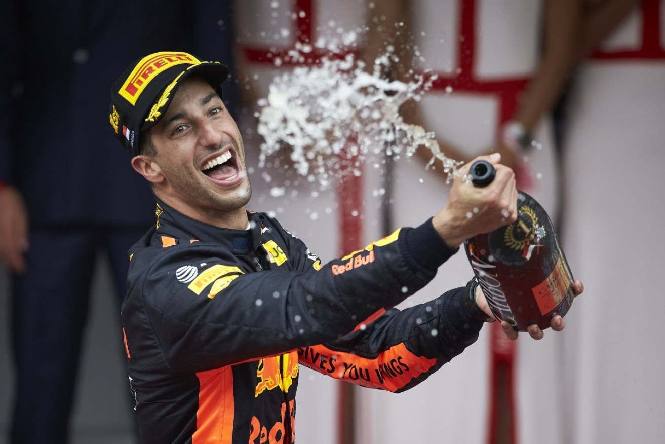 Daniel Ricciardo celebrates his victory in Monte Carlo -- a triumph he will now be aiming to repeat for Renault.
