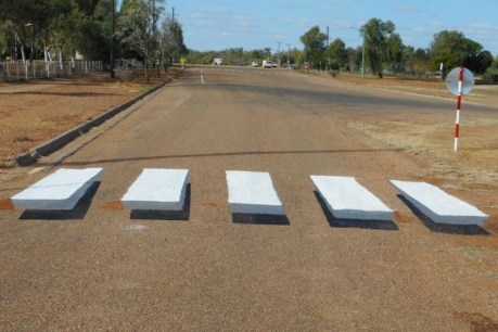 Outback town takes a 3D approach to slowing motorists at pedestrian crossings