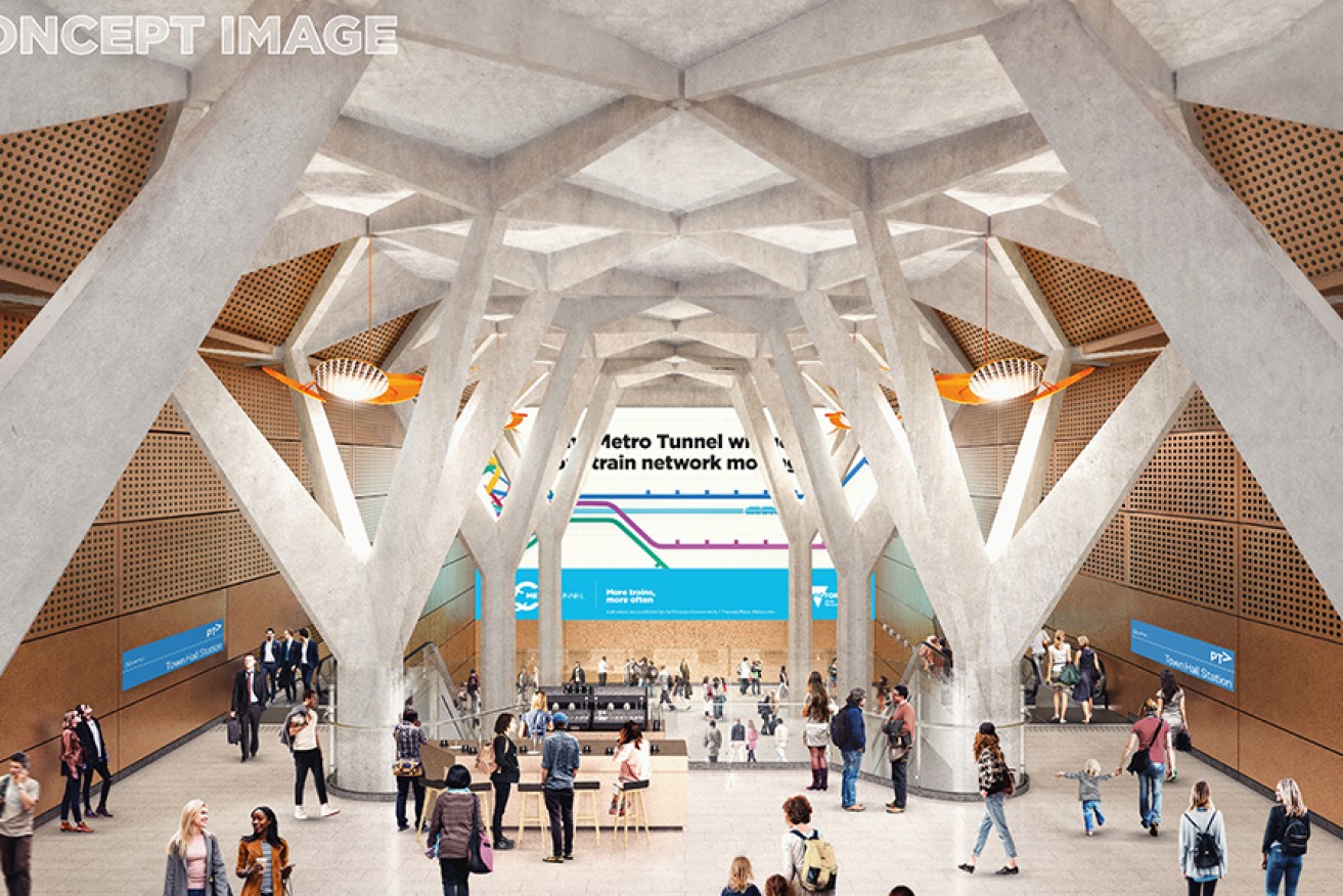 The final design for Town Hall station is pictured.