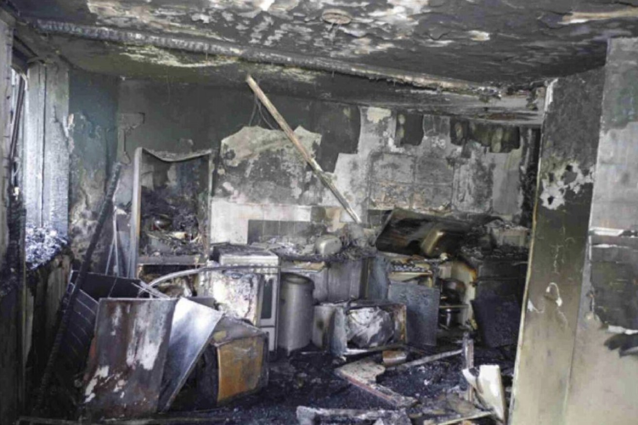 Behailu Kebede's apartment after the fire. =