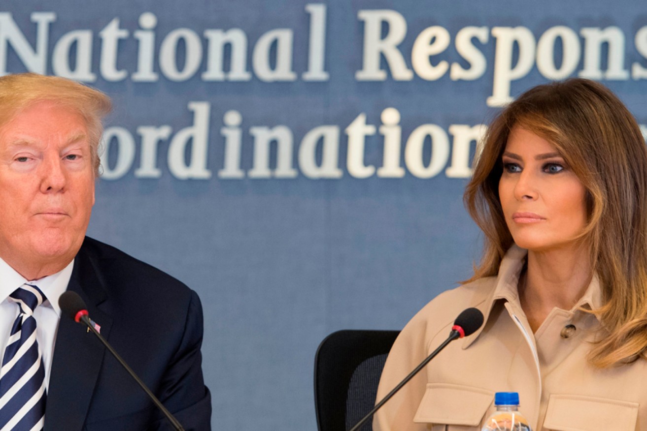 "She's doing great. The people love you", Donald Trump told wife Melania at the FEMA briefing on June 6.