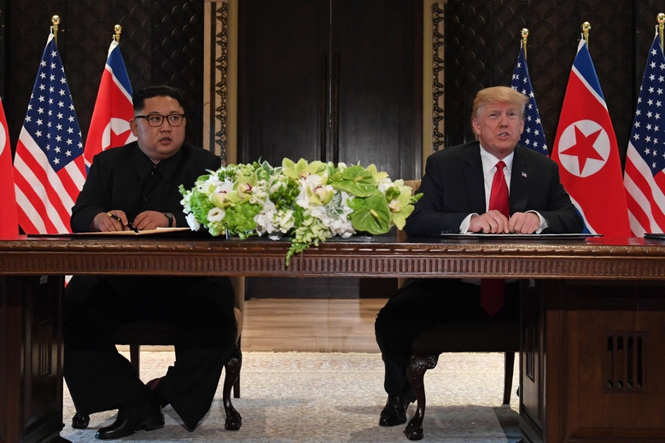 The two leaders agreed to "work towards" denuclearisation of North Korea.
