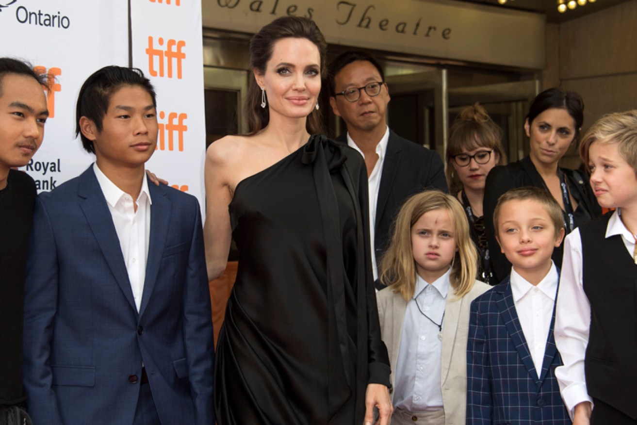 Angelina Jolie and, from left, Maddox, Pax, Vivienne, Knox and Shiloh Jolie-Pitt in Toronto last September  (Zahara is not shown.)
