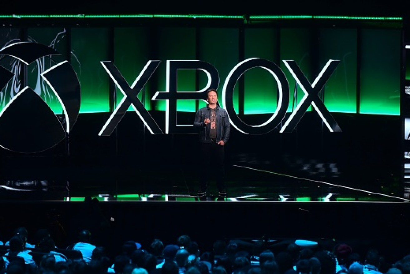 Phil Spencer addresses the audience at the Xbox E3 briefing in Los Angeles.