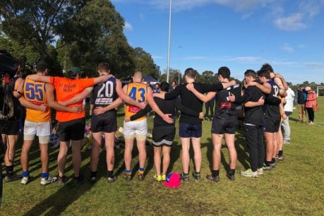 Eurydice Dixon: Footy players gather at shrine to call for end to violence