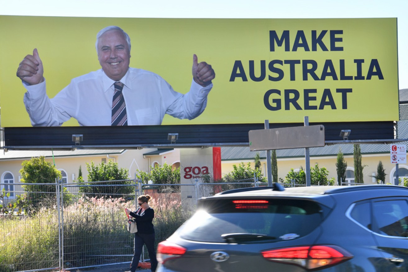 A billboard featuring the businessman and former politician appeared in Woolloongabba, Brisbane in May.