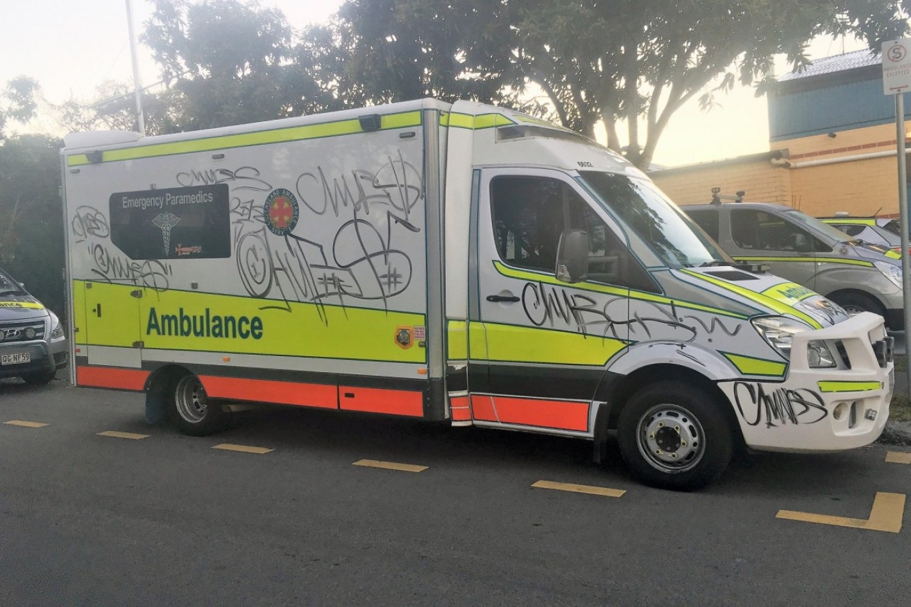 Paramedics arrived on Saturday morning to find the ambulance vandalised.