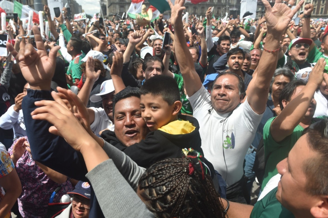 The Mexico fans were understandably jubiliant after the win.