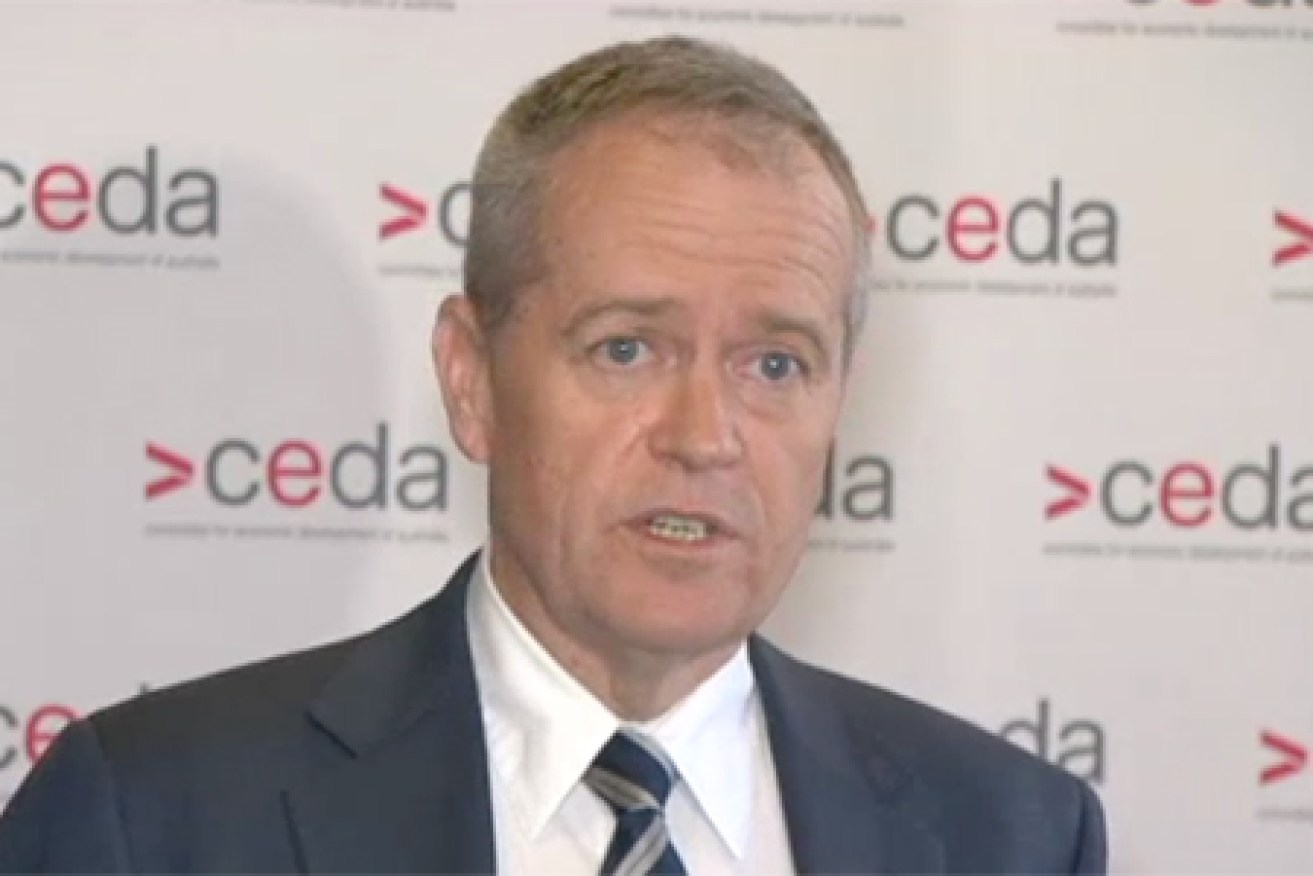 Bill Shorten announced the plan to repeal business tax cuts on Tuesday.