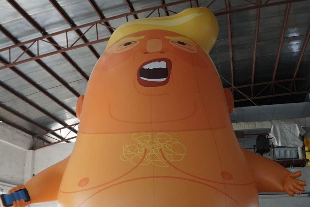 The group called on donors to help pay for helium to fill the inflatable figure.