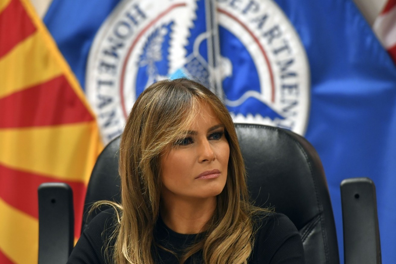 Melania Trump takes part in a round-table discussion at a detention centre in Arizona.