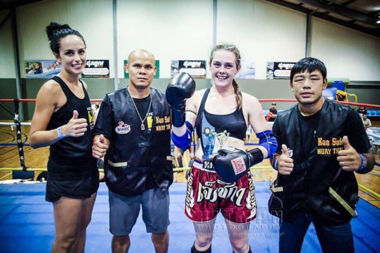 Jessica Lindsay (third from left) died from dehydration while preparing for a bout.