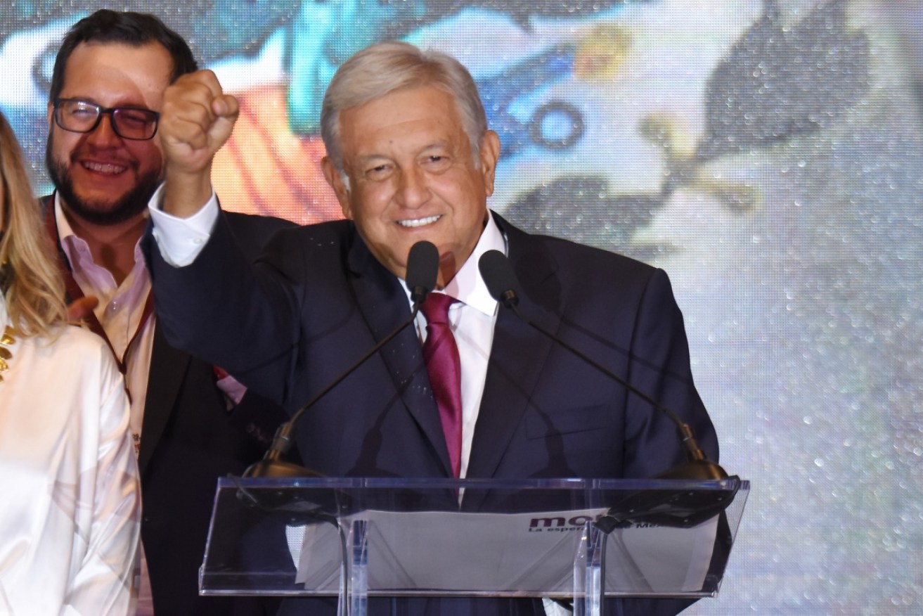 President elect Andres Manuel Lopez Obrador enjoys the moment in Mexico City, Mexico. 