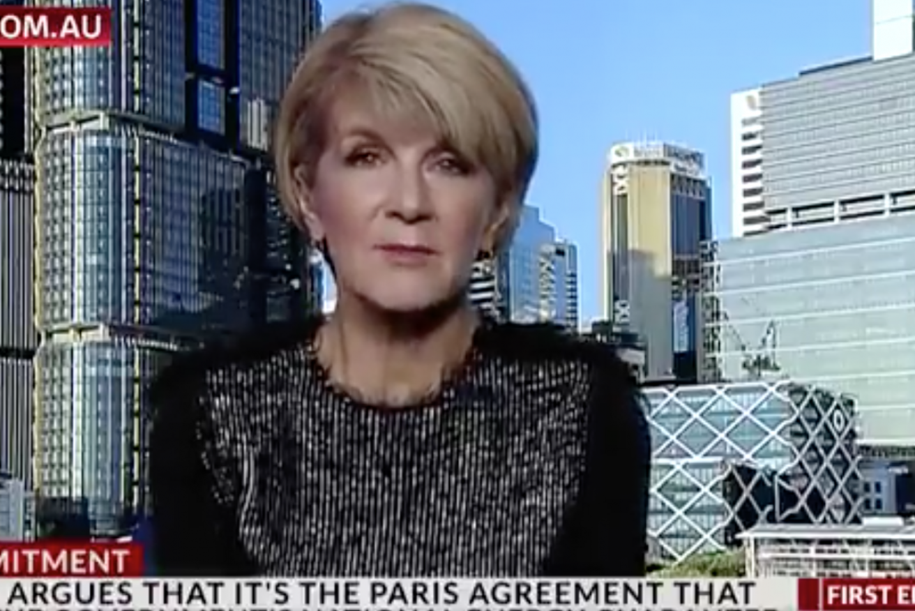 Julie Bishop has told Sky News the Paris commitments on climate were always meant to be binding.