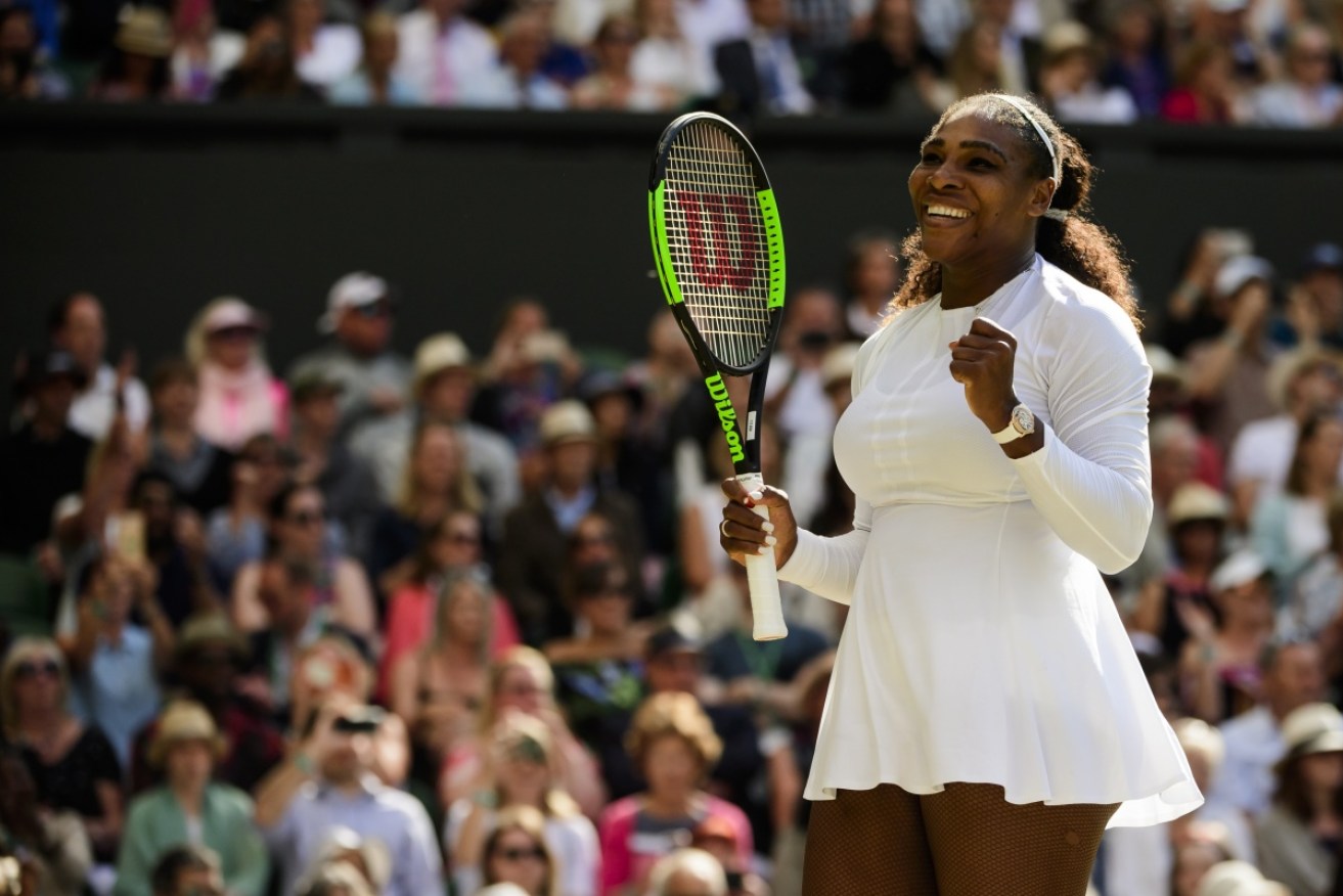 Serena Williams is two wins away from an eighth Wimbledon singles crown.